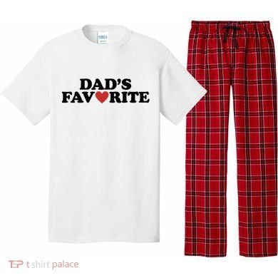 Dads Favorite Red Heart Cute Gift Pajama Set