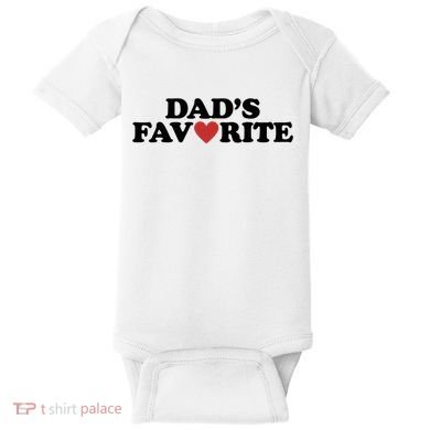 Dads Favorite Red Heart Cute Gift Baby Bodysuit