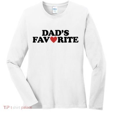 Dads Favorite Red Heart Cute Gift Women's Long Sleeve Shirt