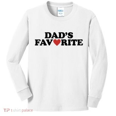 Dads Favorite Red Heart Cute Gift Kids Long Sleeve Shirt