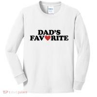 Dads Favorite Red Heart Cute Gift Kids Long Sleeve Shirt thumb 0