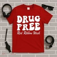 Drug Free Red Ribbon Week Awareness Say No To Drugs Wear Red T-Shirt thumb 5