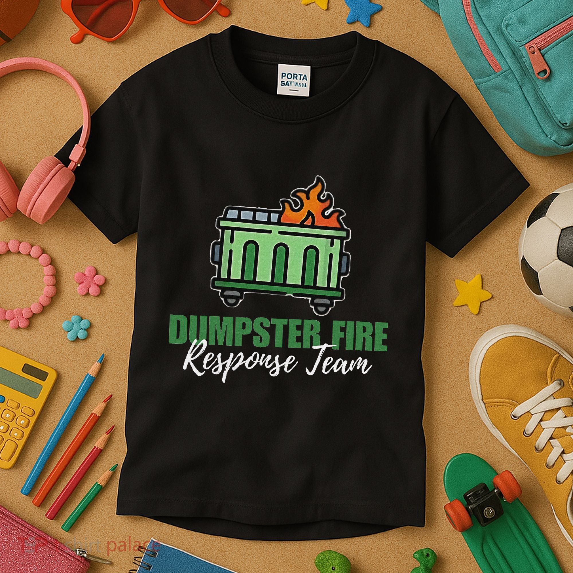 Dumpster Fire Response Team Funny Dumpster Fire Meme Kids T-Shirt