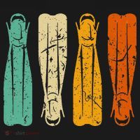 Diving Fins Retro Scuba Diving Snorkeling Diver Vintage T-Shirt thumb 7