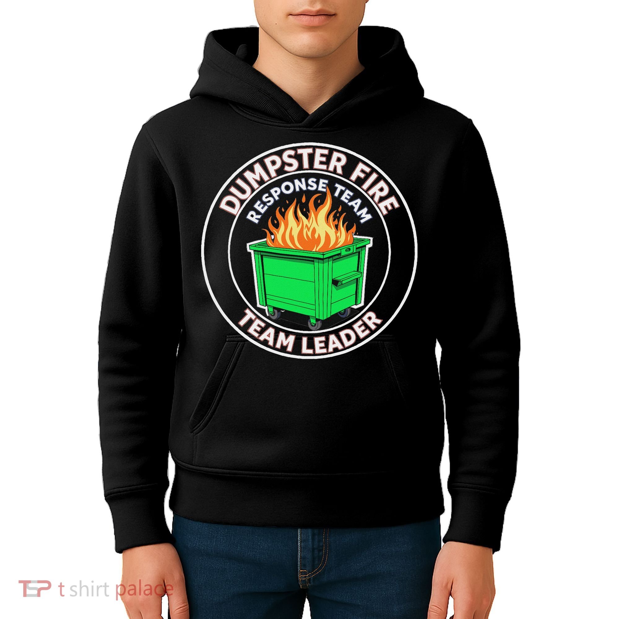 Dumpster Fire Response Team Leader Funny Work Humor Kids Hoodie