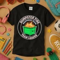 Dumpster Fire Response Team Leader Funny Work Humor Kids T-Shirt thumb 3