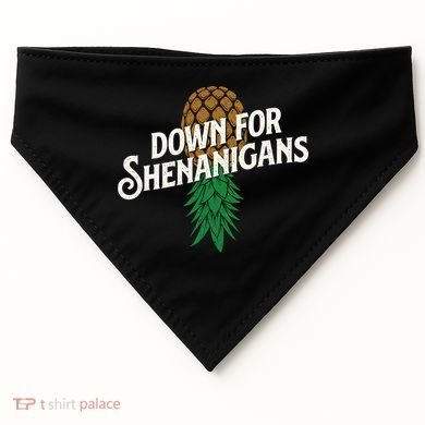 Down For Shenanigans Swinger Couple Upside Down Pineapple USA-Made Doggie Bandana
