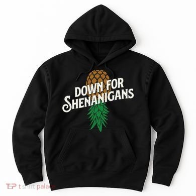 Down For Shenanigans Swinger Couple Upside Down Pineapple Hoodie
