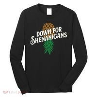 Down For Shenanigans Swinger Couple Upside Down Pineapple Long Sleeve Shirt thumb 0