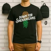 Down For Shenanigans Swinger Couple Upside Down Pineapple T-Shirt thumb 6