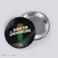 Down For Shenanigans Swinger Couple Upside Down Pineapple Button thumb 0