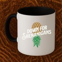Down For Shenanigans Swinger Couple Upside Down Pineapple Coffee Mug thumb 2