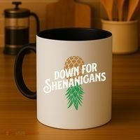 Down For Shenanigans Swinger Couple Upside Down Pineapple Coffee Mug thumb 4