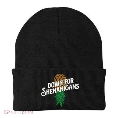 Down For Shenanigans Swinger Couple Upside Down Pineapple Beanie