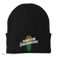Down For Shenanigans Swinger Couple Upside Down Pineapple Beanie thumb 0
