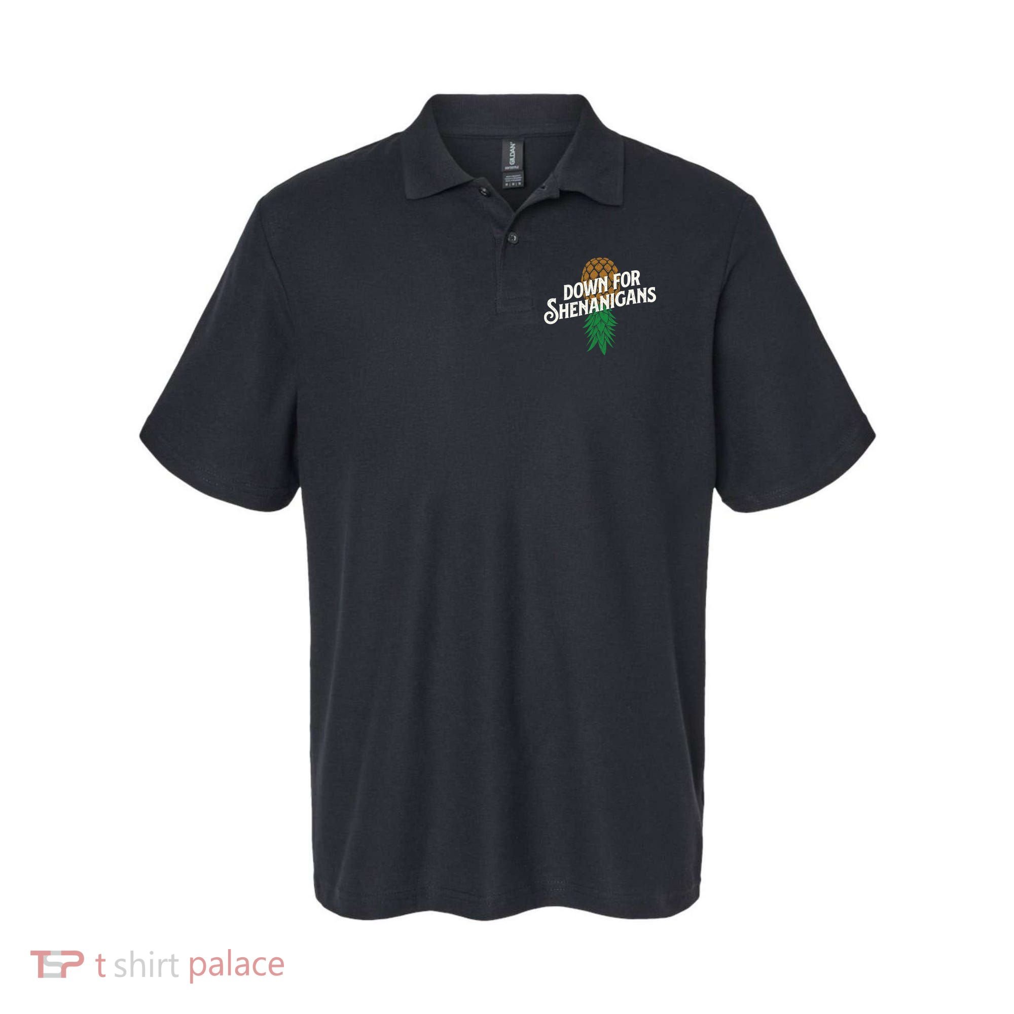 Down For Shenanigans Swinger Couple Upside Down Pineapple Polo