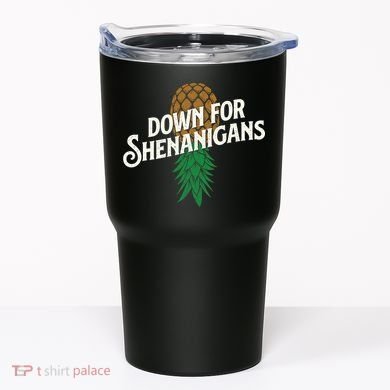 Down For Shenanigans Swinger Couple Upside Down Pineapple Tumbler