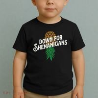 Down For Shenanigans Swinger Couple Upside Down Pineapple Toddler T-Shirt thumb 2