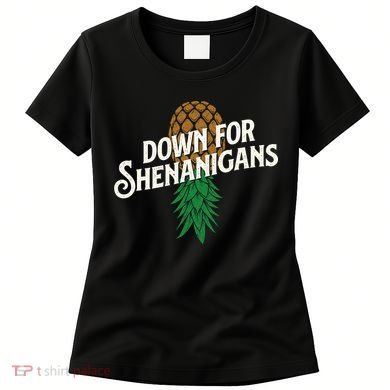 Down For Shenanigans Swinger Couple Upside Down Pineapple Women's T-Shirt