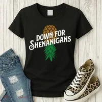 Down For Shenanigans Swinger Couple Upside Down Pineapple Women's T-Shirt thumb 3