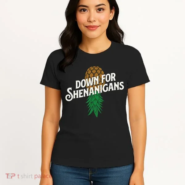 Down For Shenanigans Swinger Couple Upside Down Pineapple Women's T-Shirt