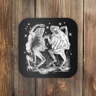 Dancing Frog Stars Vintage Coaster
