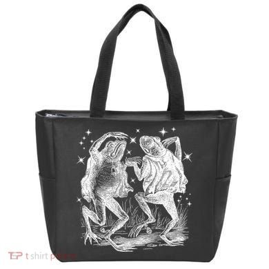 Dancing Frog Stars Vintage Tote Bag