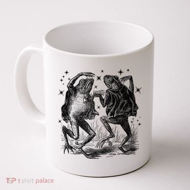 Dancing Frog Stars Vintage Coffee Mug