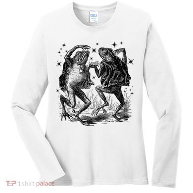 Dancing Frog Stars Vintage Women's Long Sleeve Shirt