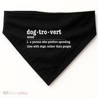 Dogtrovert Funny Sarcastic Dog Lover USA-Made Doggie Bandana thumb 0