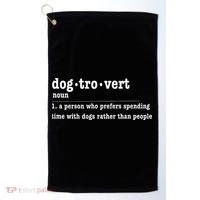 Dogtrovert Funny Sarcastic Dog Lover Golf Towel thumb 0