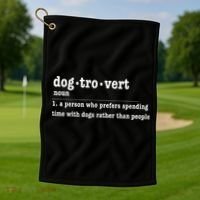Dogtrovert Funny Sarcastic Dog Lover Golf Towel thumb 1