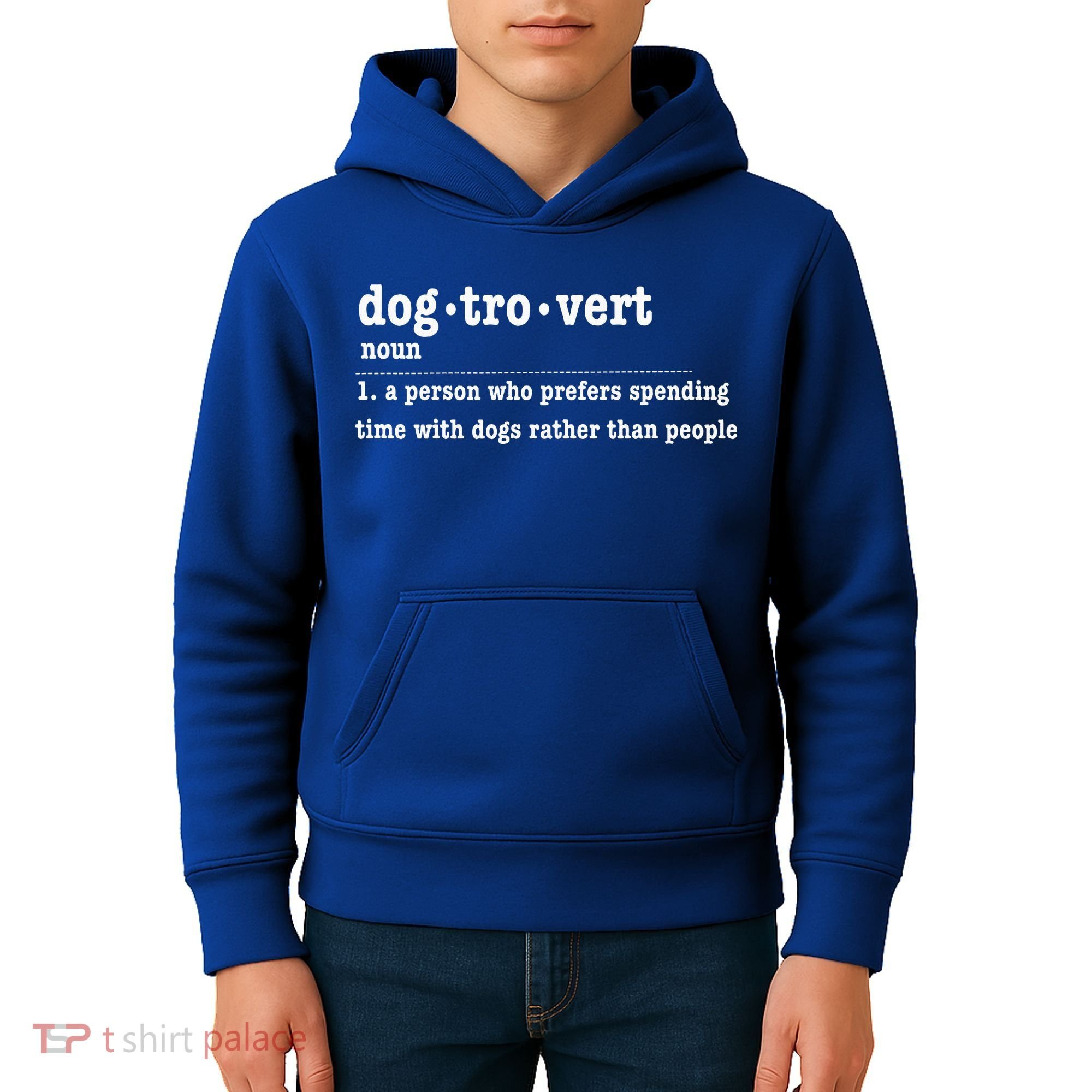 Dogtrovert Funny Sarcastic Dog Lover Kids Hoodie