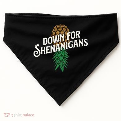 Down For Shenanigans Swinger Couple Upside Down Pineapple USA-Made Doggie Bandana