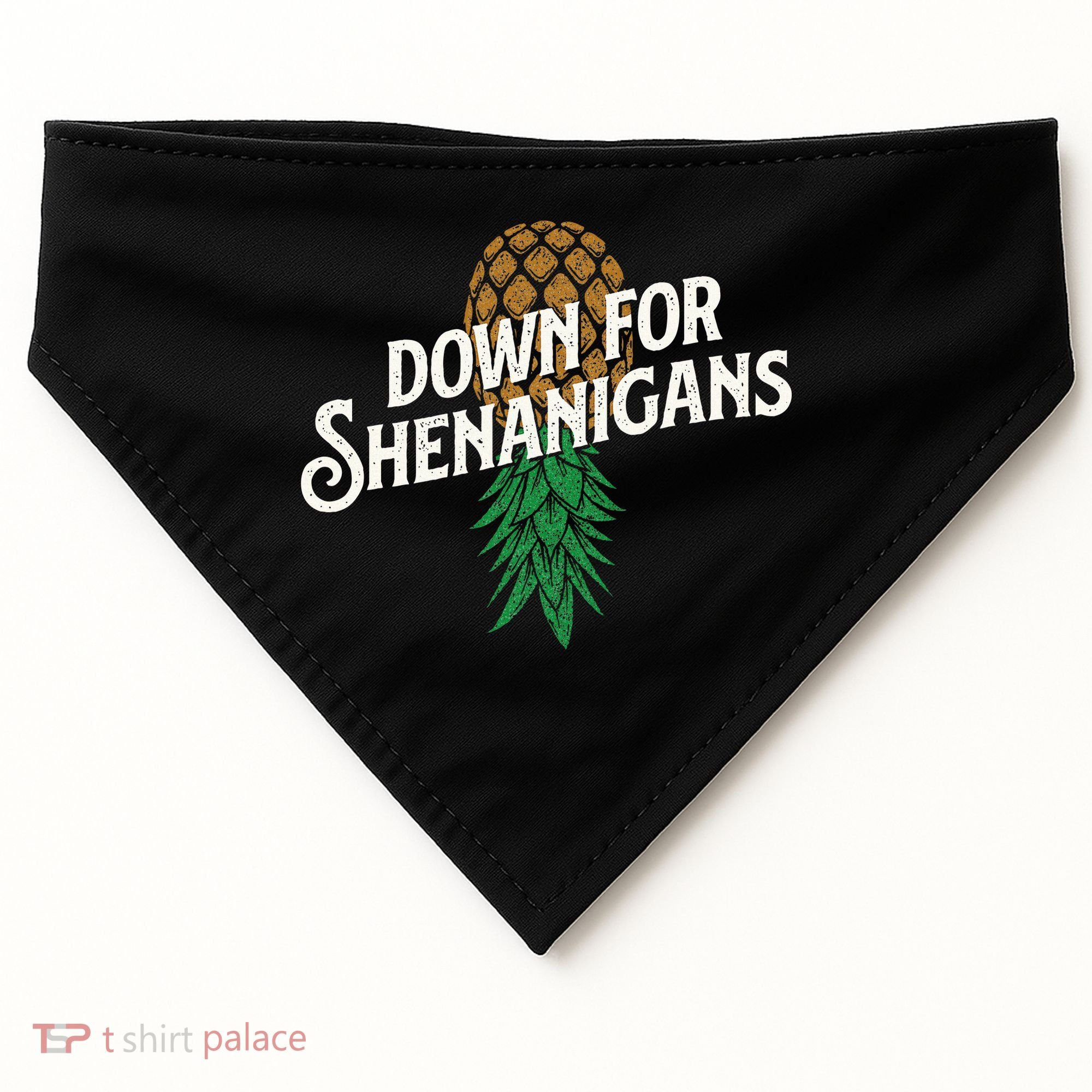 Down For Shenanigans Swinger Couple Upside Down Pineapple USA-Made Doggie Bandana