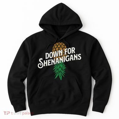 Down For Shenanigans Swinger Couple Upside Down Pineapple Hoodie