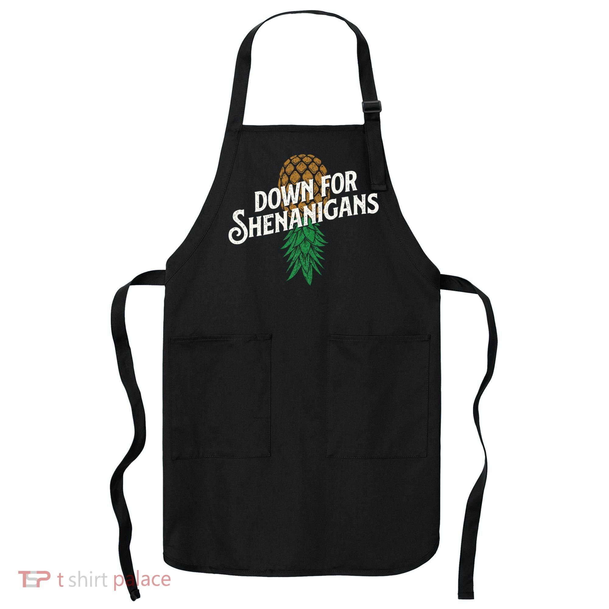 Down For Shenanigans Swinger Couple Upside Down Pineapple Apron