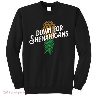 Down For Shenanigans Swinger Couple Upside Down Pineapple Sweatshirt