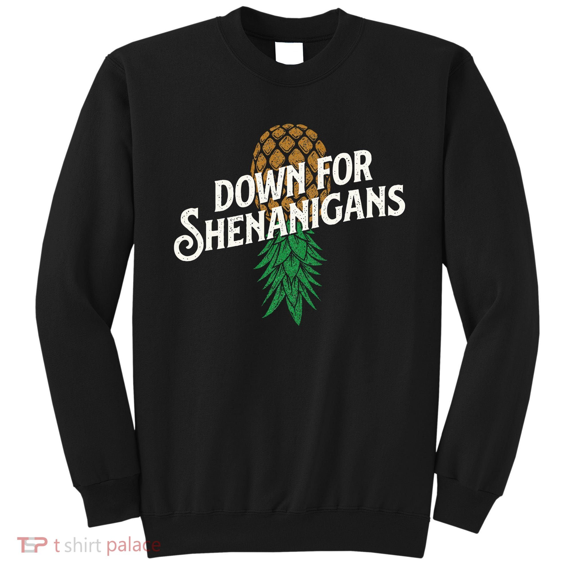 Down For Shenanigans Swinger Couple Upside Down Pineapple Sweatshirt
