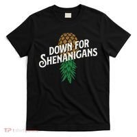 Down For Shenanigans Swinger Couple Upside Down Pineapple T-Shirt thumb 0
