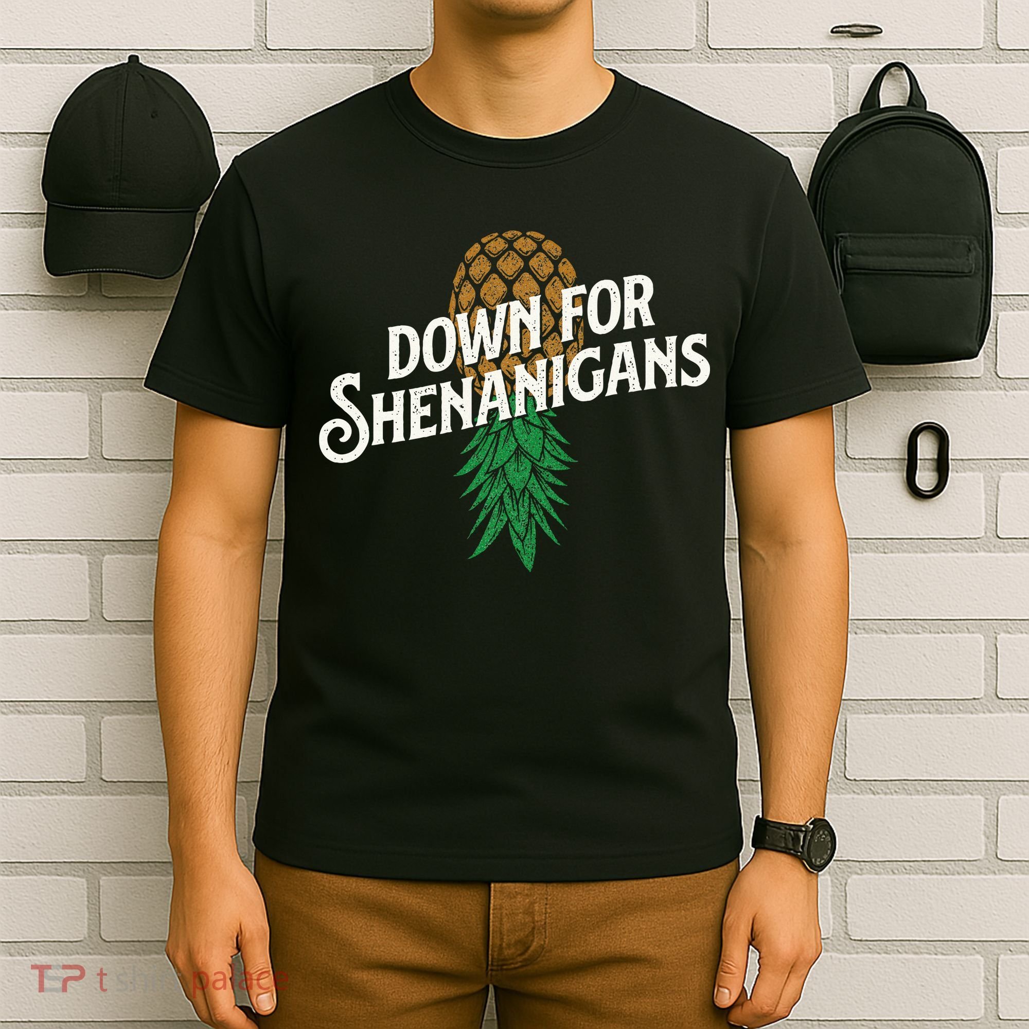 Down For Shenanigans Swinger Couple Upside Down Pineapple T-Shirt