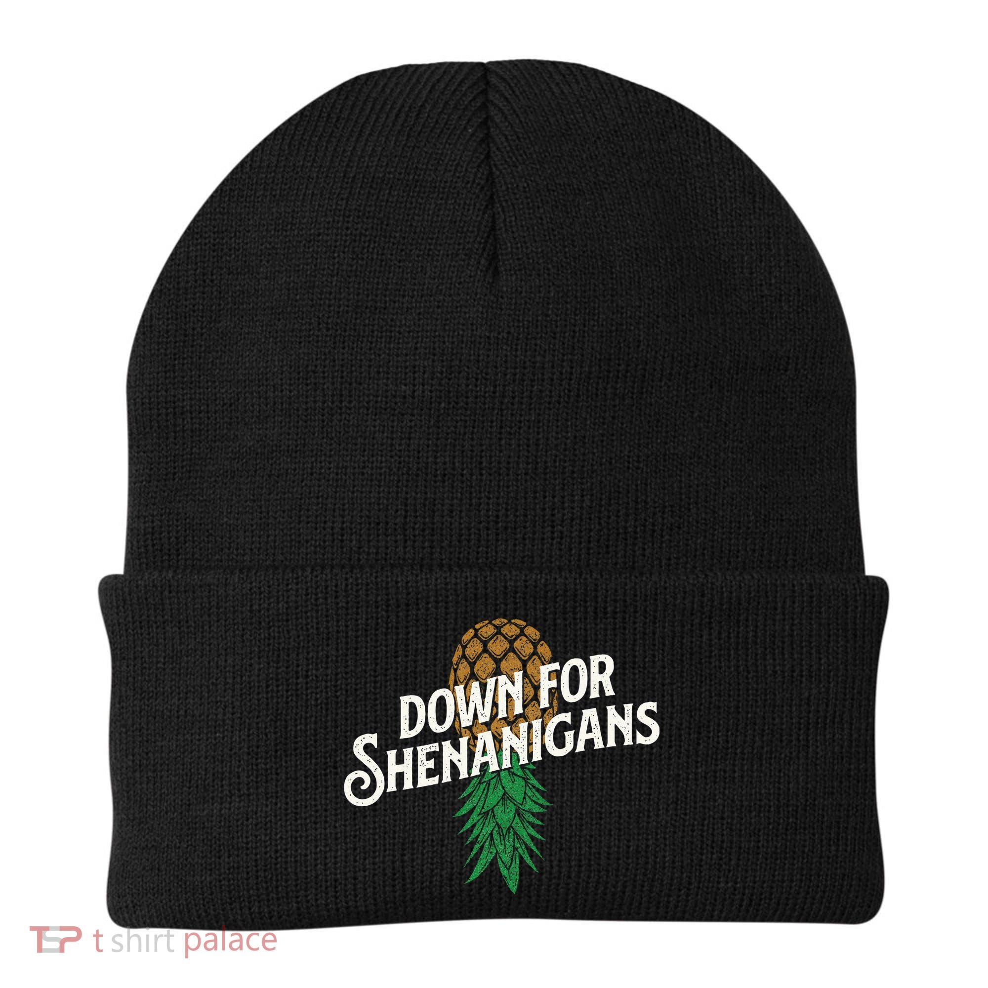 Down For Shenanigans Swinger Couple Upside Down Pineapple Beanie