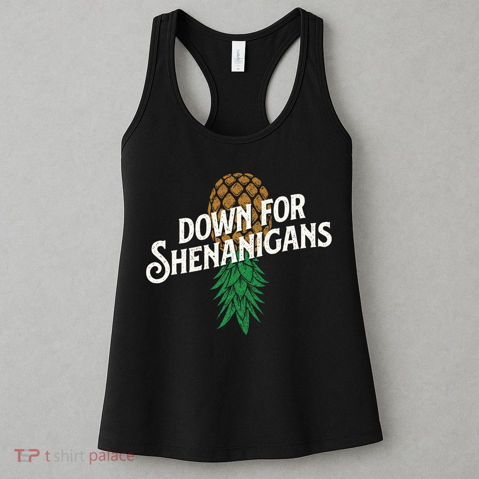 Down For Shenanigans Swinger Couple Upside Down Pineapple Women's Tank Top