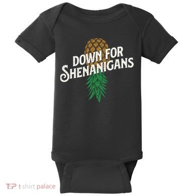 Down For Shenanigans Swinger Couple Upside Down Pineapple Baby Bodysuit