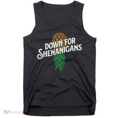 Down For Shenanigans Swinger Couple Upside Down Pineapple Tank Top