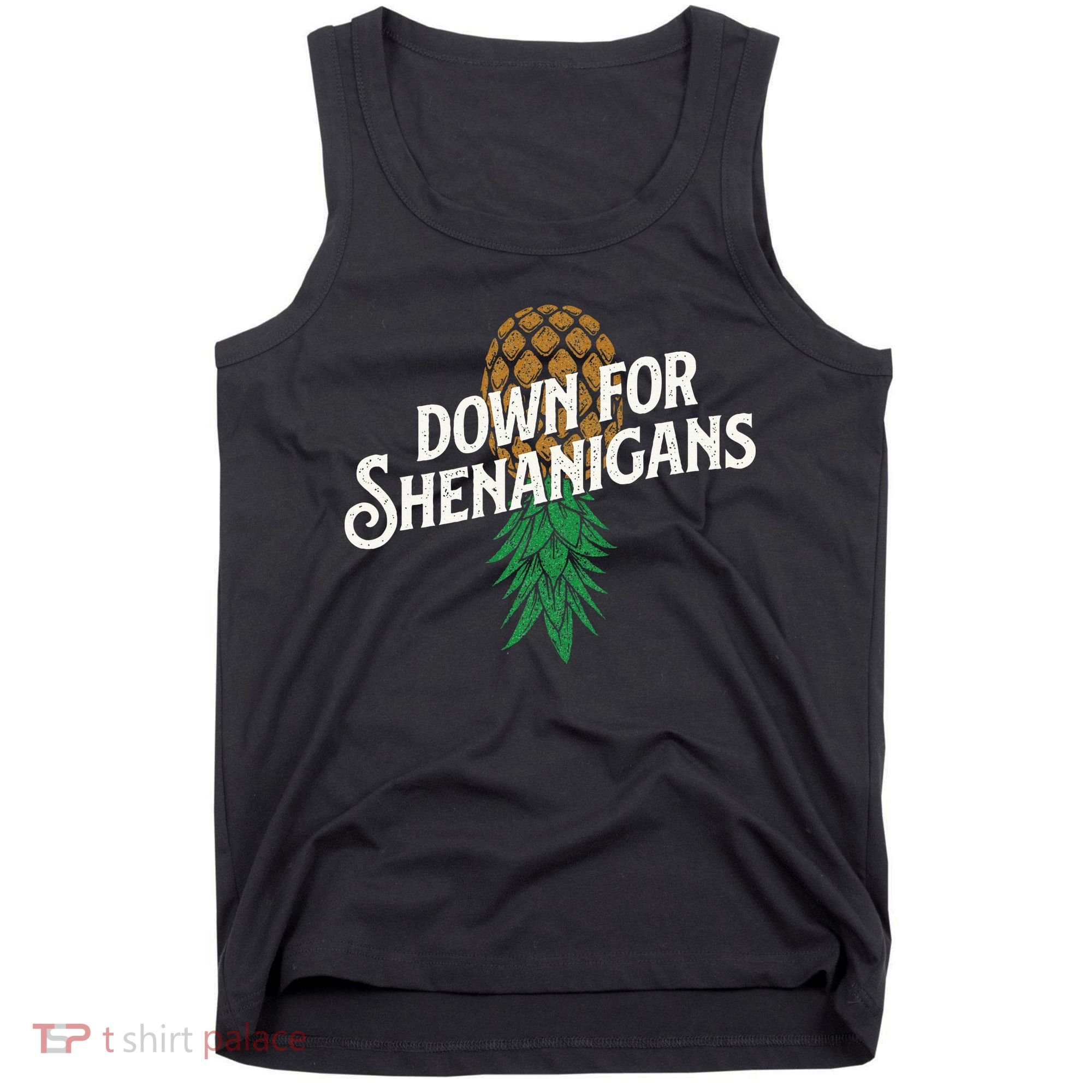 Down For Shenanigans Swinger Couple Upside Down Pineapple Tank Top