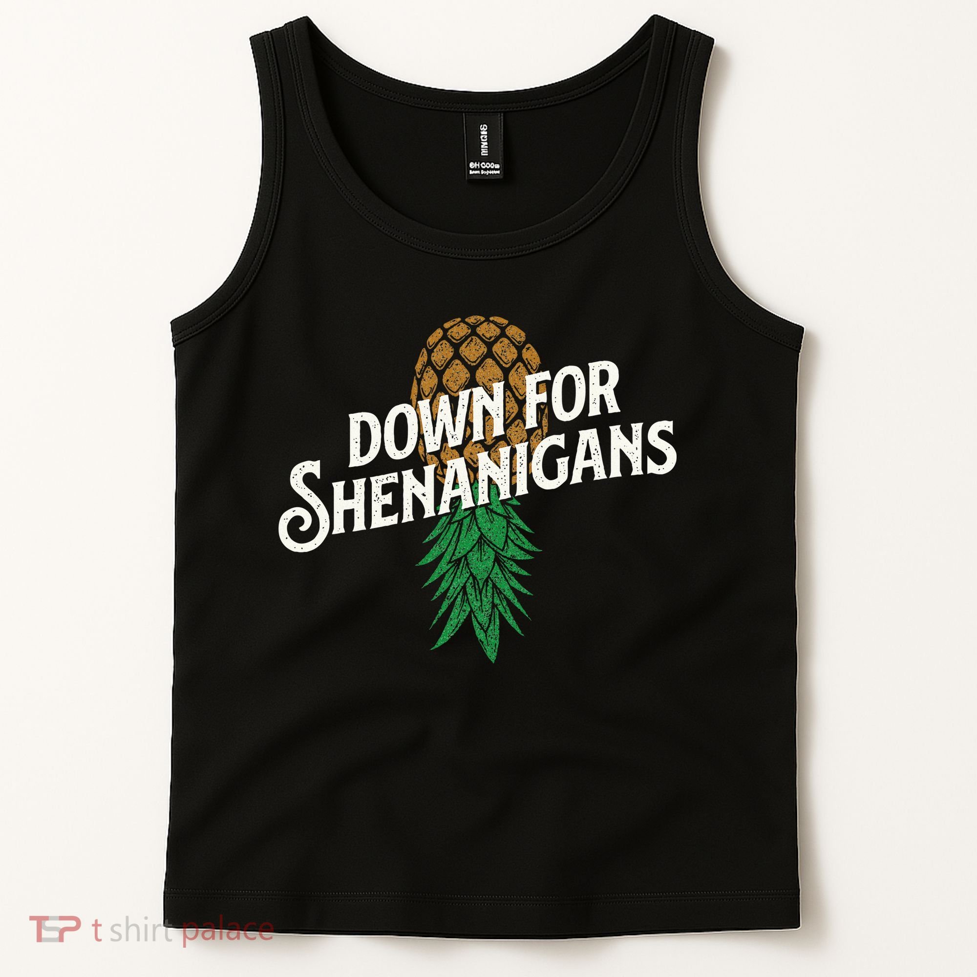 Down For Shenanigans Swinger Couple Upside Down Pineapple Tank Top