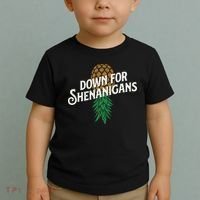 Down For Shenanigans Swinger Couple Upside Down Pineapple Toddler T-Shirt thumb 2