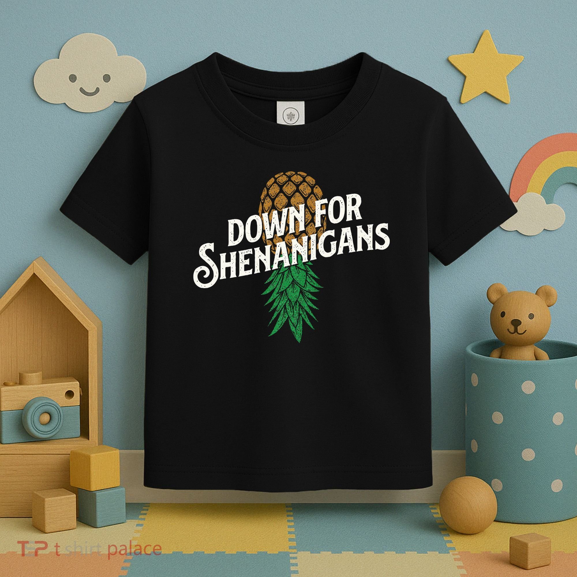 Down For Shenanigans Swinger Couple Upside Down Pineapple Toddler T-Shirt