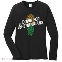Down For Shenanigans Swinger Couple Upside Down Pineapple Women's Long Sleeve Shirt thumb 0